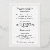 80th Birthday Party – スクリプエレガントト+名前をカスタムする 箔招待状 (裏面)