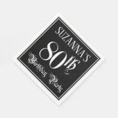 80th Birthday Party – スクリプファンシート+名前をカスタムする スタンダードランチョンナプキン (角)