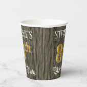 80th Birthday Party — フェイク金ゴールド&ウッドフェイク・ルックス 紙コップ (右)