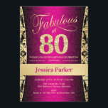 80th Birthday Party -金ゴールドピンクブラック 招待状<br><div class="desc">ピンクのブラックと金ゴールドで80th誕生日パーティーの招待。エレガント招待状・カーフェイクドとグリッター・金ゴールド機能damaskパターンとスクリプトフォント。80歳で素晴らしい！クラシックデザインパーティーに最適なスタイリッシュ。年齢もしを教えてカスタムくれ。</div>