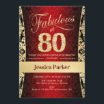 80th Birthday Party -金ゴールドレッドブラック 招待状<br><div class="desc">赤い黒と金ゴールドの80th誕生日パーティーの招待。エレガント招待状・カーフェイクドとグリッター・金ゴールド機能damaskパターンとスクリプトフォント。80歳で素晴らしい！クラシックデザインパーティーに最適なスタイリッシュ。年齢もしを教えてカスタムくれ。</div>