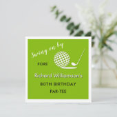 80th Birthday Party Men's Golf Theme 招待状 (スタンド正面)