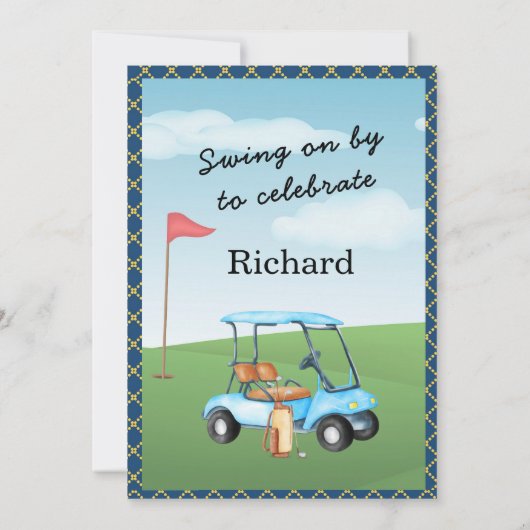 80th Birthday Party Men's Golf Theme Party 招待状 (裏面)