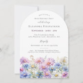 80th Birthday Party September Birth Month Flower  招待状 (正面)