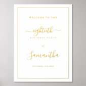 80th Birthday Party Signへようこそ 箔ポスター (正面)