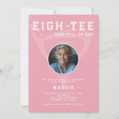 80th Birthday Party Women's Golf Photo Pink 招待状 (正面)