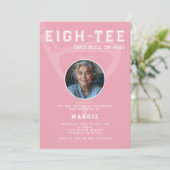 80th Birthday Party Women's Golf Photo Pink 招待状 (スタンド正面)