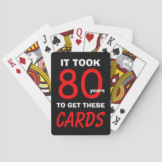 80th Birthday Poker Playing Cards Funny  トランプ (裏面)