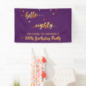 80th birthday purple金ゴールドhello 80 name script 横断幕 (インサイチュ)