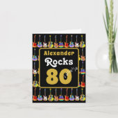 80th birthday Retro Groovy Guitar Personalized カード (正面)