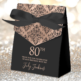 80th Birthday Rose Gold Damask Thank You フェイバーボックス