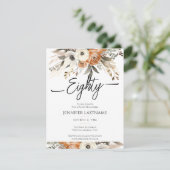 80th Birthday Rustic Floral Fall 招待状 (スタンド正面)