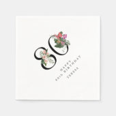 80th Birthday Simple Elegant Tropical Invitation スタンダードカクテルナプキン (正面)