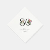 80th Birthday Simple Elegant Tropical Invitation スタンダードカクテルナプキン (角)