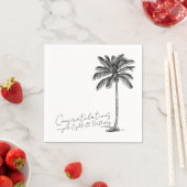 80th Birthday Tropical Palm Tree Congratulations スタンダードカクテルナプキン (インサイチュ)