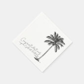 80th Birthday Tropical Palm Tree Congratulations スタンダードカクテルナプキン (角)