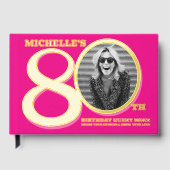 80th birthday two photos hot pink gold ゲストブック (正面)