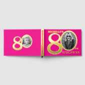 80th birthday two photos hot pink gold ゲストブック (全面)