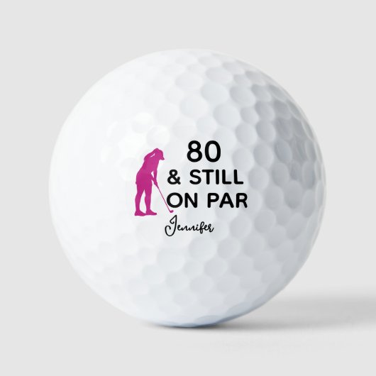 80th Birthday Women Golfer Funny Custom ゴルフボール (正面)