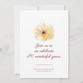 80th Birthday Yellow Flower, Elegant Save the Date (裏面)