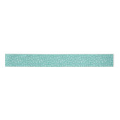 80th Modern Random Number Pattern Teal/White サテンリボン (正面)