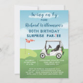 80th Surprise Birthday Party Men's Golf Theme 招待状 (正面)