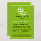 80th Surprise Birthday Party Men's Golf Theme 招待状 (正面/裏面)