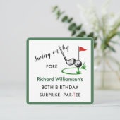 80th Surprise Birthday Party Men's Golf Theme 招待状 (スタンド正面)