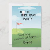 80th Surprise Birthday Party Men's Golf Theme 招待状 (裏面)