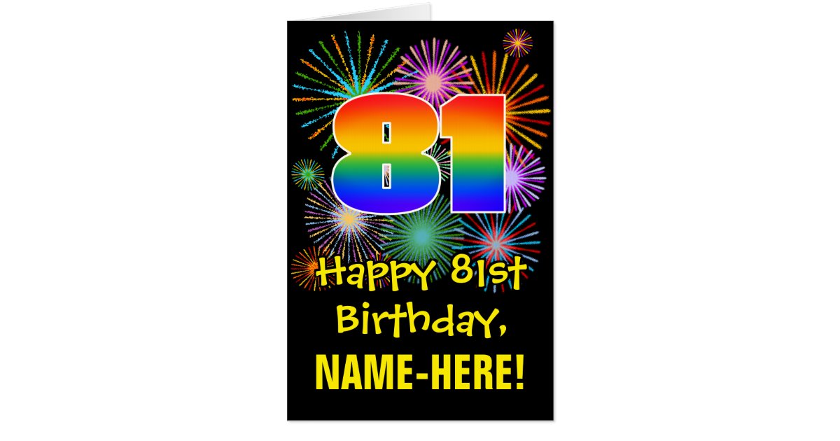 81誕生日 おもしろい花火パターン レインボー81 カード Zazzle Co Jp 81誕生日 おもしろい花火パターン レインボー81 カード Zazzle Co Jp