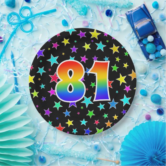 81イベント:はっきりした、おもしろい、カラフル Rainbow 81 ペーパープレート (パーティー)