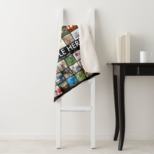 81フォトパーソナライズされたコラージュカスタムカラー シェルパブランケット (インサイチュ)