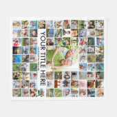 81フォトパーソナライズされたコラージュカスタムカラー フリースブランケット (正面(横))