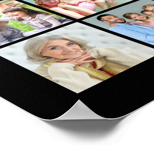 81フォトパーソナライズされたコラージュカスタムカラー ポスター (角)