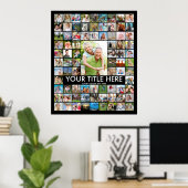 81フォトパーソナライズされたコラージュカスタムカラー ポスター (ホームオフィス)