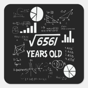 81歳の数学先生81st誕生日ギフト スクエアシール