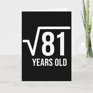 81歳の誕生日おめでとう 平方根の数学ギフト カード