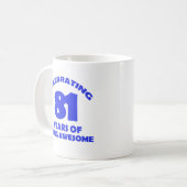 81歳の誕生日のデザイン コーヒーマグカップ (正面左)