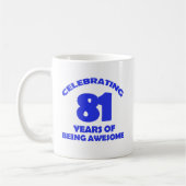 81歳の誕生日のデザイン コーヒーマグカップ (左)