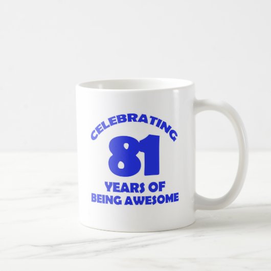 81歳の誕生日のデザイン コーヒーマグカップ (右)