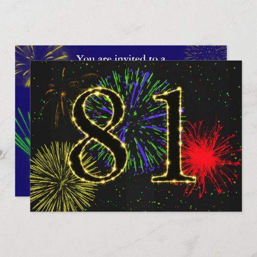 81歳の誕生日パーティー招致 招待状 (正面/裏面)