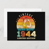 81歳の誕生日 1944年ヴィンテージ 81歳の誕生日 女性 ポストカード (正面/裏面)