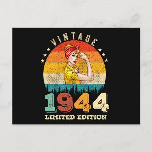 81歳の誕生日 1944年ヴィンテージ 81歳の誕生日 女性 ポストカード (正面)