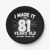 81歳皮肉ミームおもしろい81誕生日 ペーパープレート (正面)