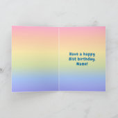 81番目の誕生日カラフル: Rainbow # 81,名前をカスタムする カード (内部)