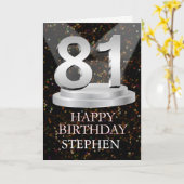 81番目の誕生日スポットライト名刺追加 カード (黄色い花)