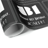 81番目の誕生日:インスパイアアールデコの外観「81」 & Name ラッピングペーパー (ロールコーナー)