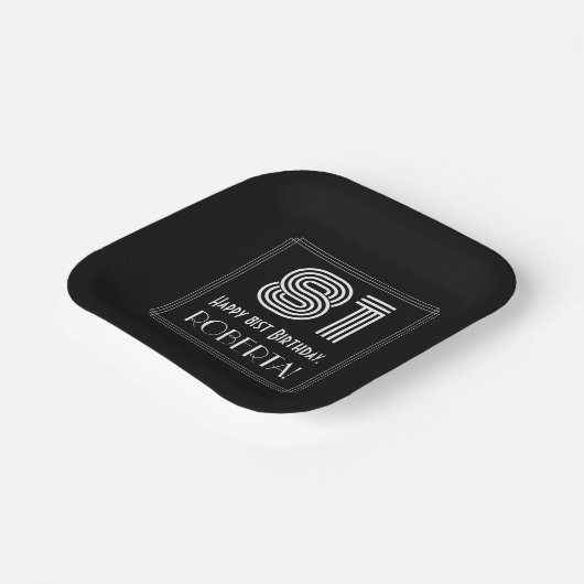 81番目の誕生日:インスパイアアールデコの検索「81」 +名前 ペーパープレート (傾斜あり)