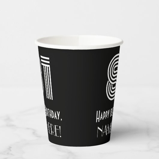 81番目の誕生日:インスパイアアールデコの検索「81」 +名前 紙コップ (左)