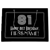 81番目の誕生日:インスパイアアールデコの「81」の外観と名前 ラージペーパーバッグ (正面)